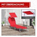 Mobile Preview: sonnenliege-gartenliege-wellnessliege-strandliege-klappbar-mit-sonnenschutz-rot-187x58x36cm