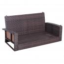 Mobile Preview: haengebank-2-sitzer-rattan-gartenschaukel-mit-sitzkissen-haengeschaukel-hollywoodschaukel-schaukelbank-gartenbank-braun-127x65x60cm