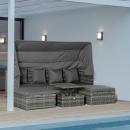 Mobile Preview: poly-rattan-lounge-set-loungegruppe-mit-sonnendach-faltdach-sitzgruppe-sonneninsel-inkl-kissen-und-beistelltisch-gartenmoebel-outdoor-grau