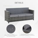 Mobile Preview: poly-rattan-sofa-mit-kissen-3-sitzer-garten-loungesofa-metall-polyester-grau-185x70x80cm