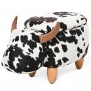 Mobile Preview: tierhocker-mit-stauraum-sitzhocker-tier-design-schweinchen-schwarz-weiss-62x35x36cm