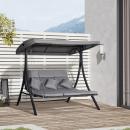 Mobile Preview: hollywoodschaukel-3-sitzer-schaukelbank-mit-verstellbarem-sonnendach-gartenschaukel-mit-kissen-bis-270-kg-belastbar-metall-texteline-grau-200x115x168cm