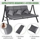 Mobile Preview: hollywoodschaukel-3-sitzer-schaukelbank-mit-verstellbarem-sonnendach-gartenschaukel-mit-kissen-bis-270-kg-belastbar-metall-texteline-grau-200x115x168cm