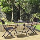 Mobile Preview: Polyrattan Bistroset für 2 Personen Sitzgruppe Rattan Gartenmöbel Set Garnitur Braun