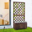 Mobile Preview: hochbeet-pflanzkasten-mit-rankgitter-blumenkasten-rankkasten-rosenbogen-mit-rankhilfe-fuer-kletterpflanzen-garten-holz-braun-72-5x31-5x149-5cm